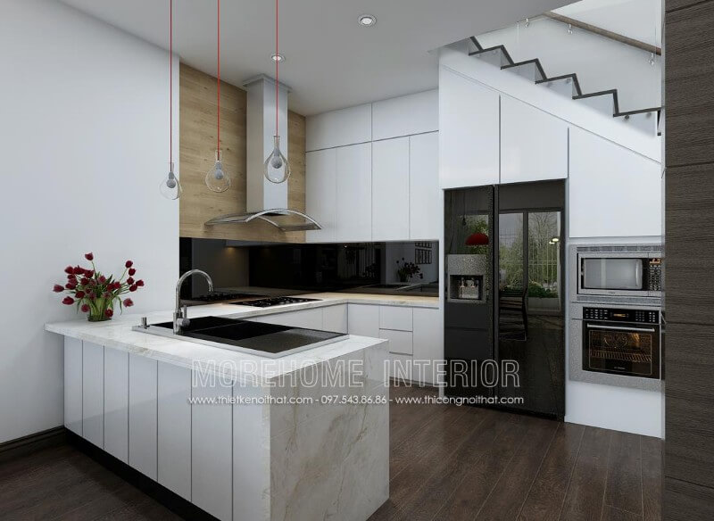 Thiết kế tủ bếp cho chung cư phong cách hiện đại đầy tinh tế Thiết kế phòng bếp, tủ bếp đẹp