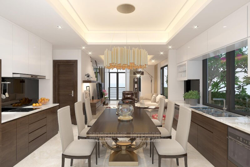 Thiết kế tủ bếp cao cấp tại biệt thự Vinhomes Thăng Long Hà Nội Thiết kế phòng bếp, tủ bếp đẹp