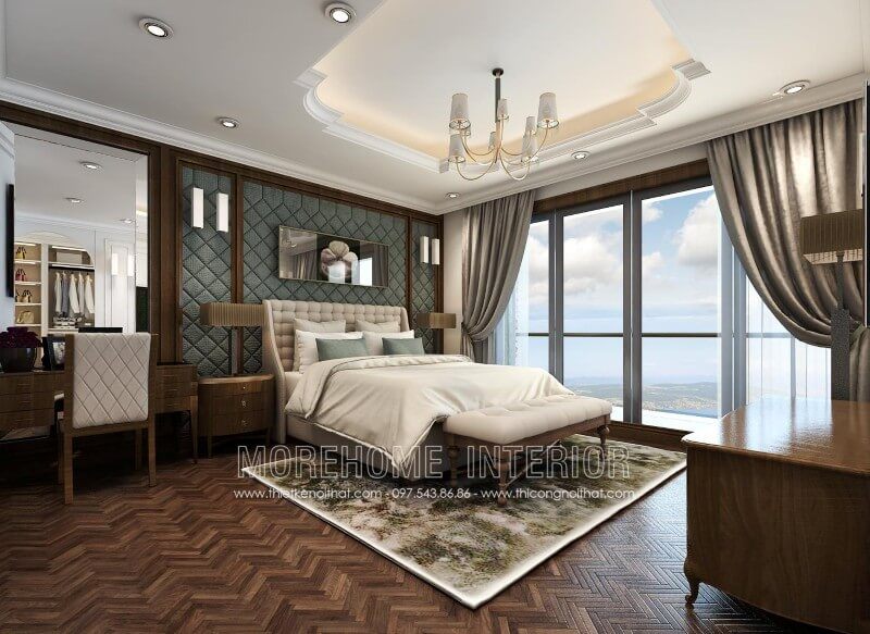 Giường ngủ bọc da mang phong cách tân cổ điển sẽ là lựa chọn tuyệt vời để trang trí căn hộ chung cư cao cấp của bạn.