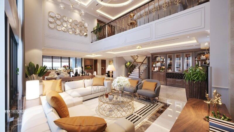 Bộ bàn ghế sofa da cao cấp được thiết kế theo phong cách đơn giản với tông màu trắng kem, đem lại sự nổi bật với điểm nhấn là gối tựa cam đất. Đồng thời, bàn descor chân inox mạ vàng đẹp sang trọng cũng được kết hợp vào bộ này.