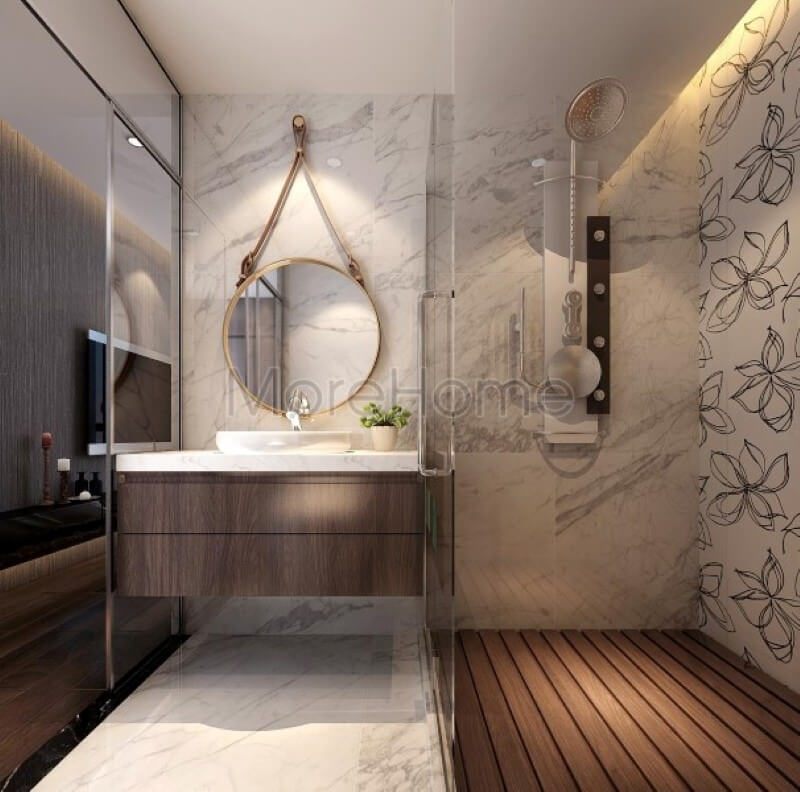 .
Gia chủ thường lựa chọn đá ốp tường nhân tạo vân mây để tạo nên sự thú vị cho không gian phòng tắm của họ, giúp không gian trở nên sạch sẽ và sang trọng hơn.